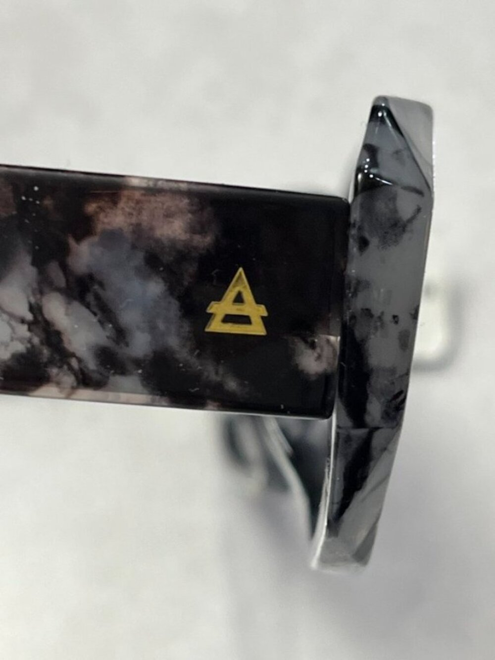 AIRE Ascendant Rectangular Sunglasses Marbled Black Gray Smoke Lens - Picture 3 of 12